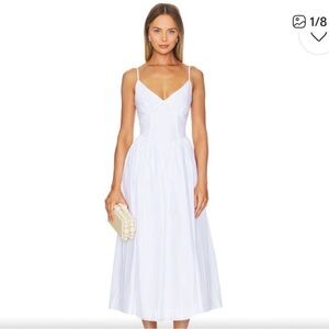 Nicholas the Label Becker Princess Waist Midi Dress in White